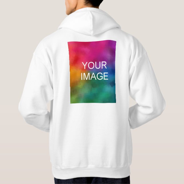 Ladda upp Logotyp Image Template Manar Basic White Hoodie (Baksida)