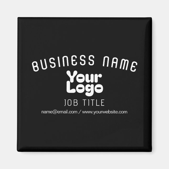 Ladda upp Logotyp Retro-Modern Black & White (redi Magnet (Framsidan)
