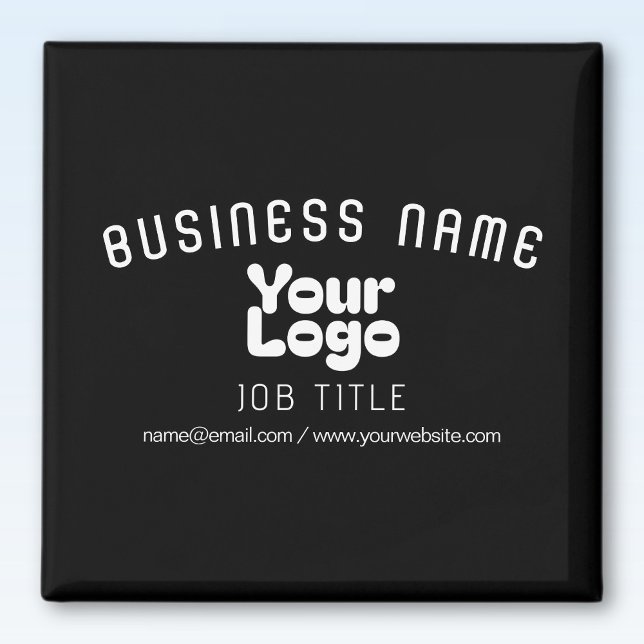 Ladda upp logotyp Retro-modern svart & vit (redige Magnet (Skapare uppladdad)