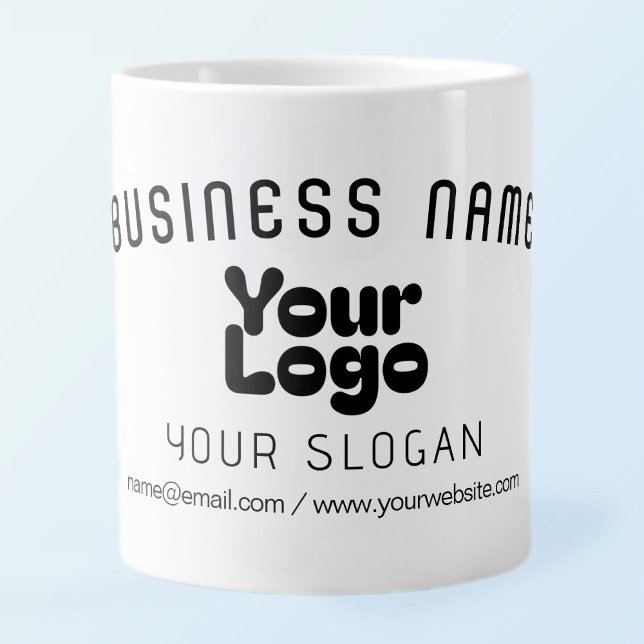 Ladda upp Logotyp Retro-Modern vit och svart (redi Jumbo Mugg (Skapare uppladdad)