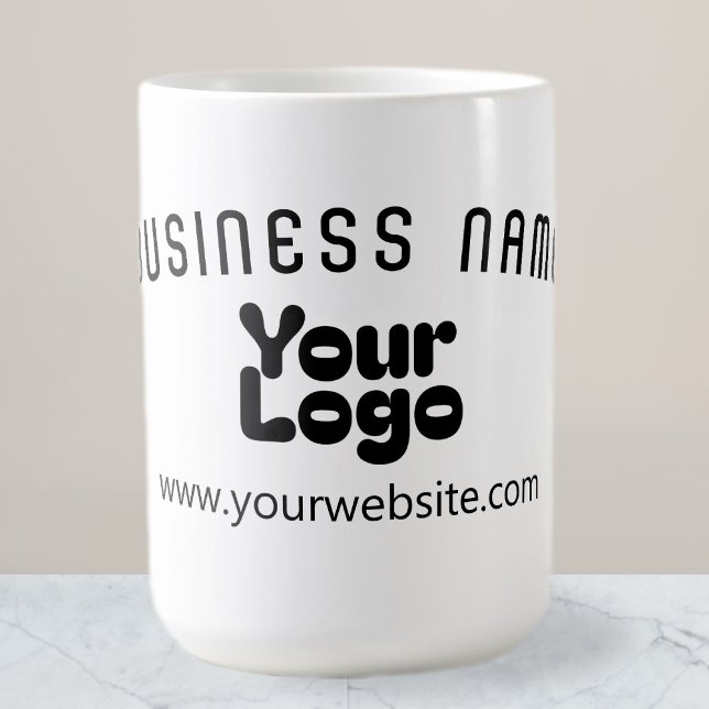 Ladda upp Logotyp Retro-Modern vit och svart (redi Kaffemugg (Skapare uppladdad)