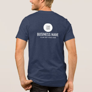 Ladda upp Logotyp Trending Navy Blue Front and Bac T Shirt