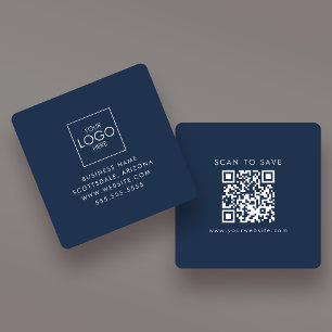Ladda upp Logotypens Anpassningsbar QR-kodgenerato Fyrkantigt Visitkort