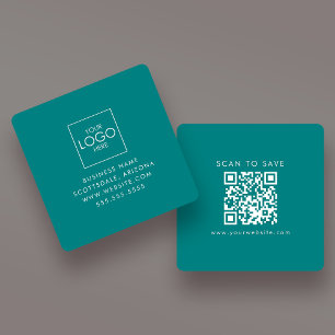 Ladda upp Logotypens Anpassningsbar QR-kodgenerato Fyrkantigt Visitkort