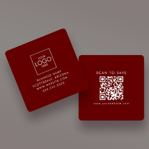 Ladda upp Logotypens Anpassningsbar QR-kodgenerato Fyrkantigt Visitkort