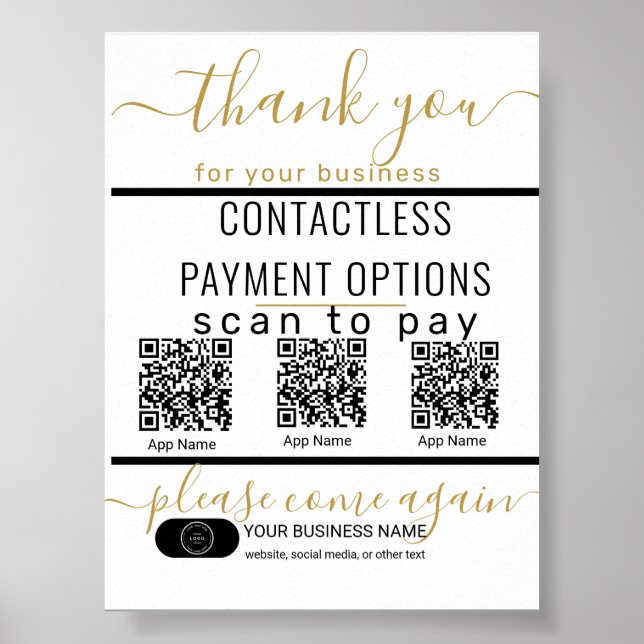 Ladda upp QR-koder & logotyp 3 betalningsappar Sva Poster (Framsidan)