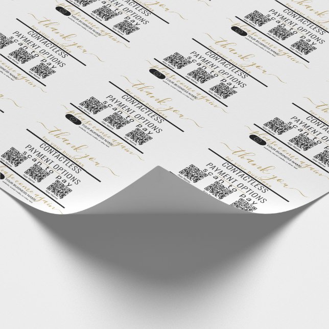 Ladda upp QR-koder & logotyp 3 betalningsappar Sva Presentpapper (Hörn)