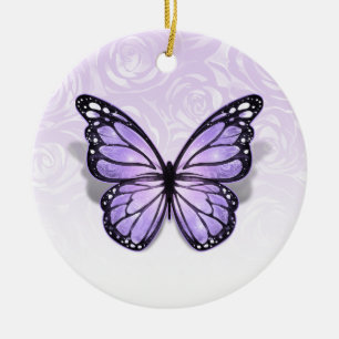 Ladda upp valfri Färg-Elegant, monarch Butterfly Julgransprydnad Keramik