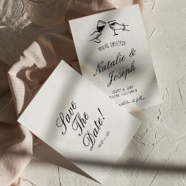 Laddad handskriven kute Roligt Bröllop Spara Datumet