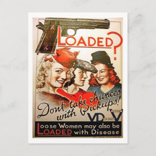 Laddad? Ta inte chansen med pickup-flickor, krig Vykort