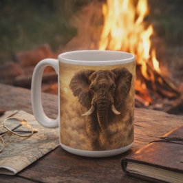Laddande elefant | Afrikansk Wildlife Power Art Kaffemugg