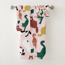 Laddande handdragna katter på rosans bakgrund