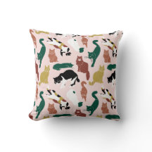 Laddande handdragna katter på rosans bakgrund