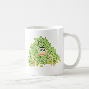 Laddar av pengar kaffemugg