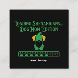 Laddar bus Dog Mom Gnome St Patrick's Day Fyrkantigt Visitkort
