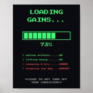 Laddar Förstärkningar Retro Pixel Gamer Gym Affisc Poster
