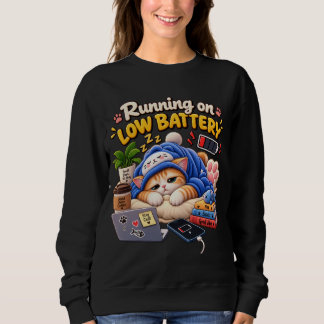 Laddar på Låg Batteri Katt – Rolig Mysig Katt Låg T Shirt