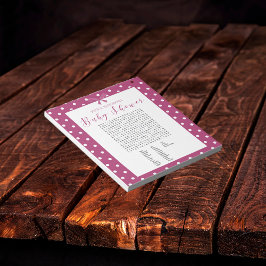 Laddar Rosa Baby Shower Ord-sökspel Anteckningsblock