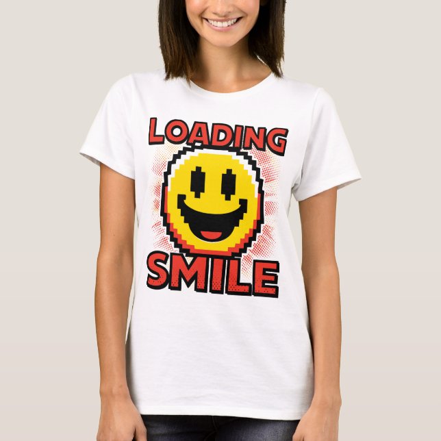 Laddar Smile – Retro Pixel Art 8-Bit Glad Anka Ans T Shirt (Framsida)