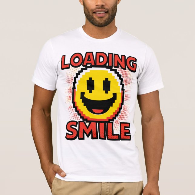 Laddar Smile – Retro Pixel Art 8-Bit Glad Anka Ans T Shirt (Framsida)
