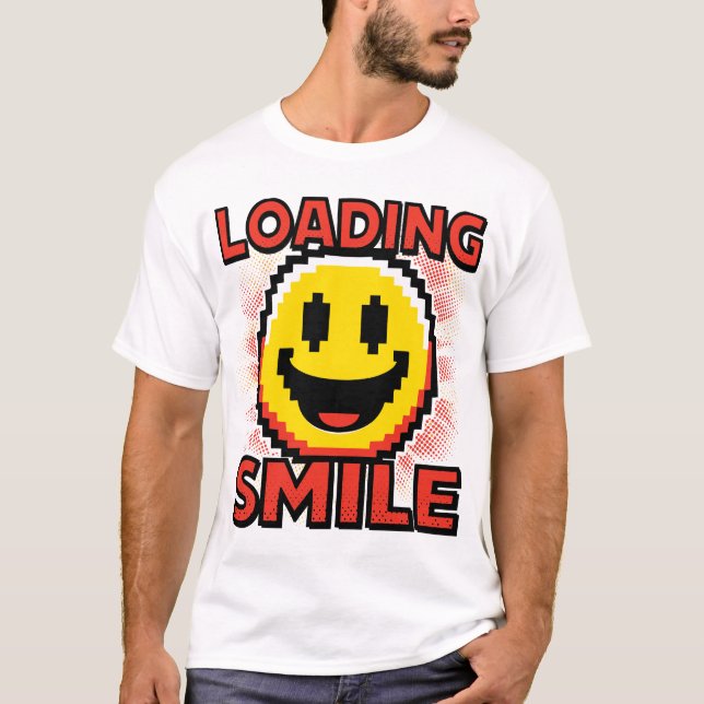Laddar Smile – Retro Pixel Art 8-Bit Glad Anka Ans T Shirt (Framsida)