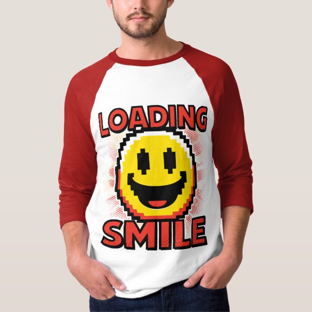 Laddar Smile – Retro Pixel Art 8-Bit Glad Anka Ans T Shirt (Framsida)