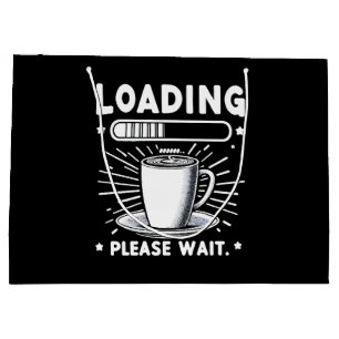 Laddar Vänligen vänta på kaffe rolig kaffe älskare
