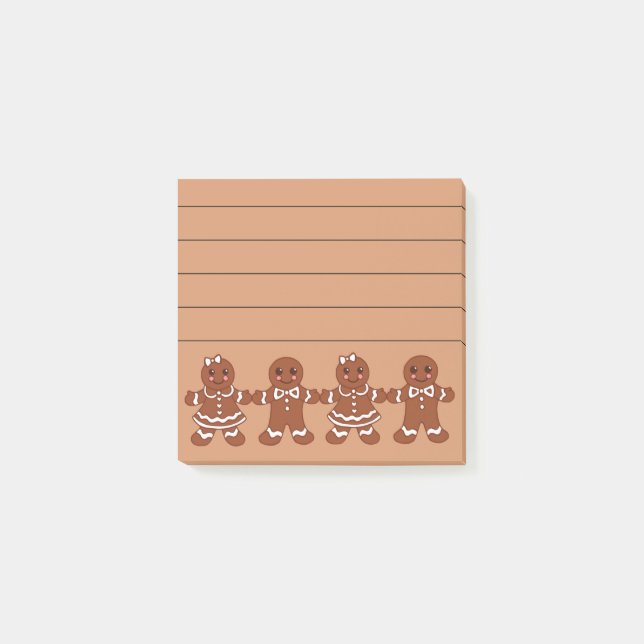 Laddat gingerbröd Girls Boys Post IT Notes Post-it Block (Framsida)