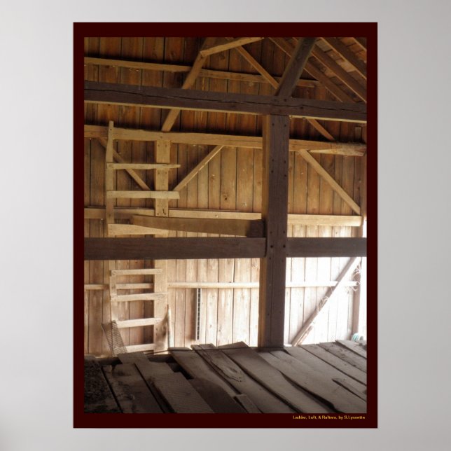 Ladder Loft & Rafters Old Barns Rural Photo Poster (Framsidan)