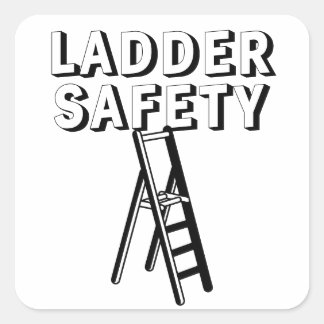 Ladder Safety Stickers Fyrkantigt Klistermärke