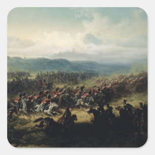Laddning av den ljusa brigaden, 25th Oktober 1854 Fyrkantigt Klistermärke