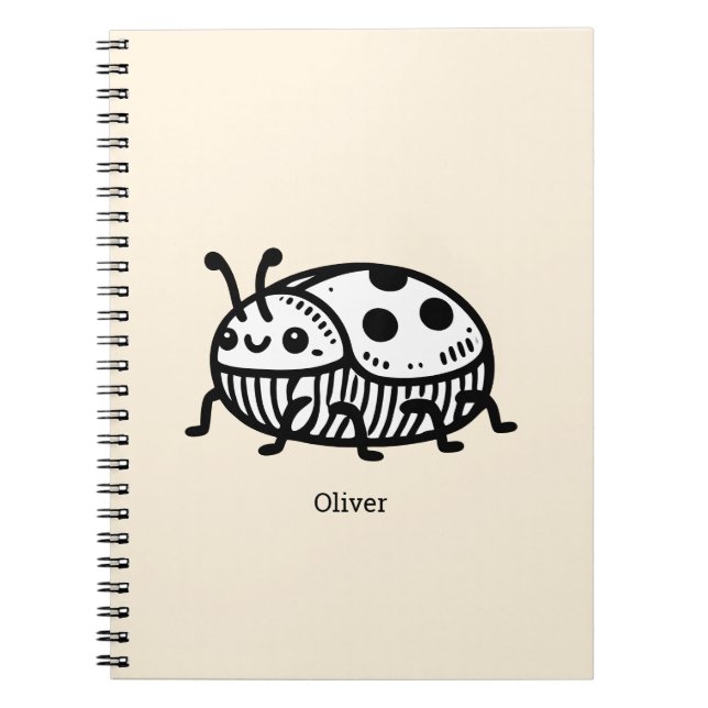 Laddning av illustration av handritad beetle anteckningsbok (Framsidan)