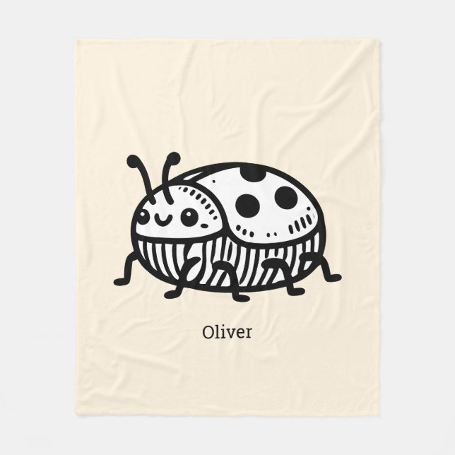 Laddning av illustration av handritad beetle fleecefilt (Framsidan)