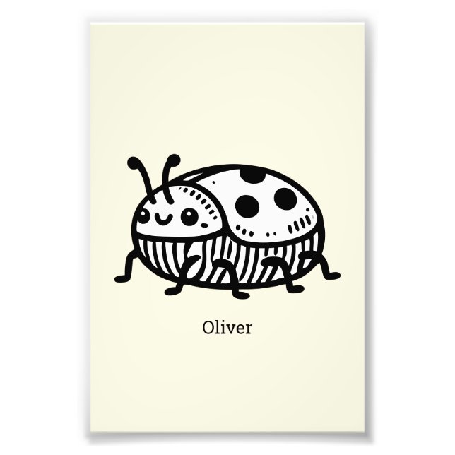 Laddning av illustration av handritad beetle fototryck (Framsidan)