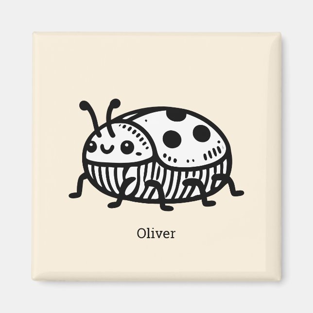Laddning av illustration av handritad beetle magnet (Framsidan)