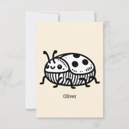 Laddning av illustration av handritad beetle tack kort