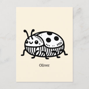 Laddning av illustration av handritad beetle vykort