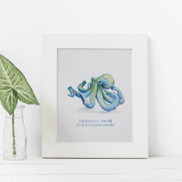 Laddning av Poster av vattenfärgen Octopus