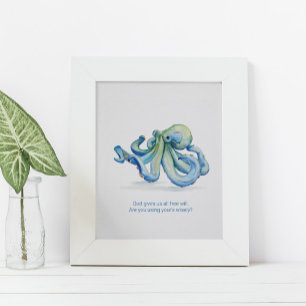 Laddning av Poster av vattenfärgen Octopus