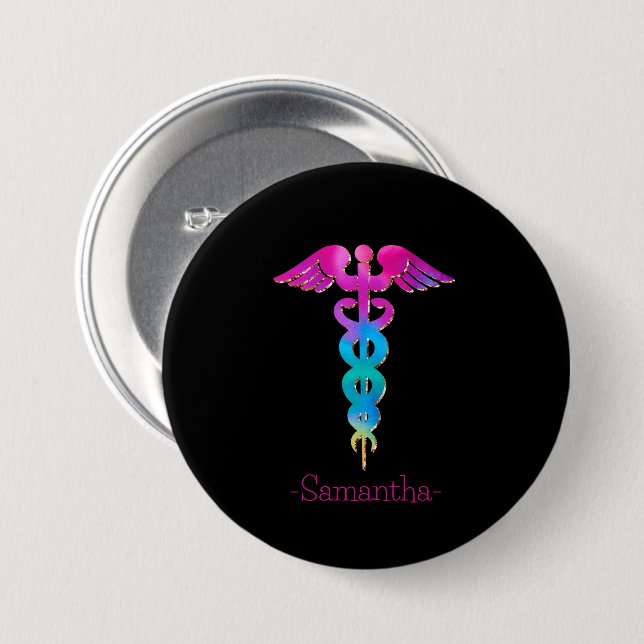 Laddning och färgstark utformning av medicinsk Log Knapp (Framsida & baksida)