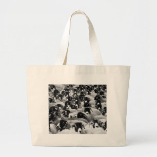 LADDNINGAR AV Rams Sheep Black and White Jumbo Tygkasse