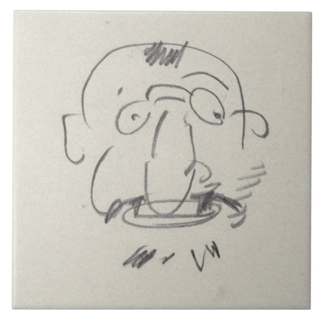 Laddningsde Lautrec par Lui-Meme (rita på papper), Kakelplatta (Framsidan)