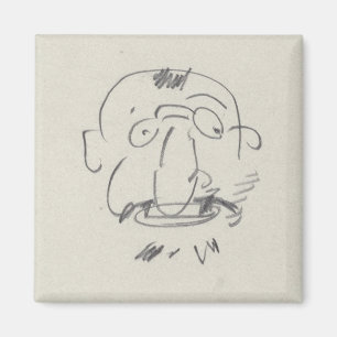 Laddningsde Lautrec par Lui-Meme (rita på papper) Magnet