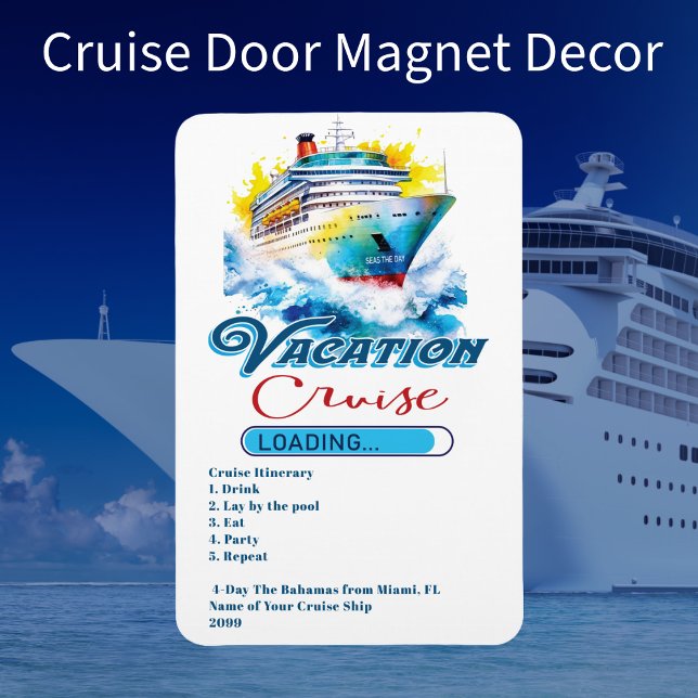Laddningsdörr för Frakt av rinnande vacation Magnet (Fun Cruise Door Decor Magnet. Personal with your own text. Customized for your next cruise vacation.)