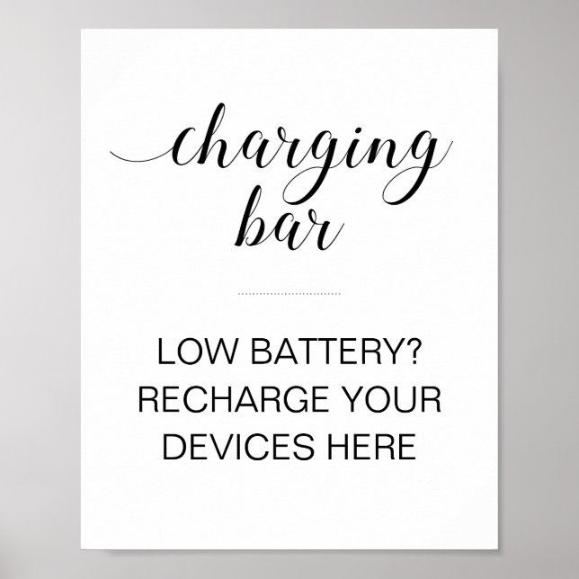 Laddningslist Ladda din telefon Bröllopsskylt Poster (Framsidan)