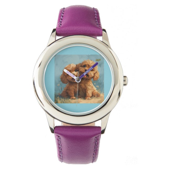 Läder av vintage från barn armbandsur (Framsida)