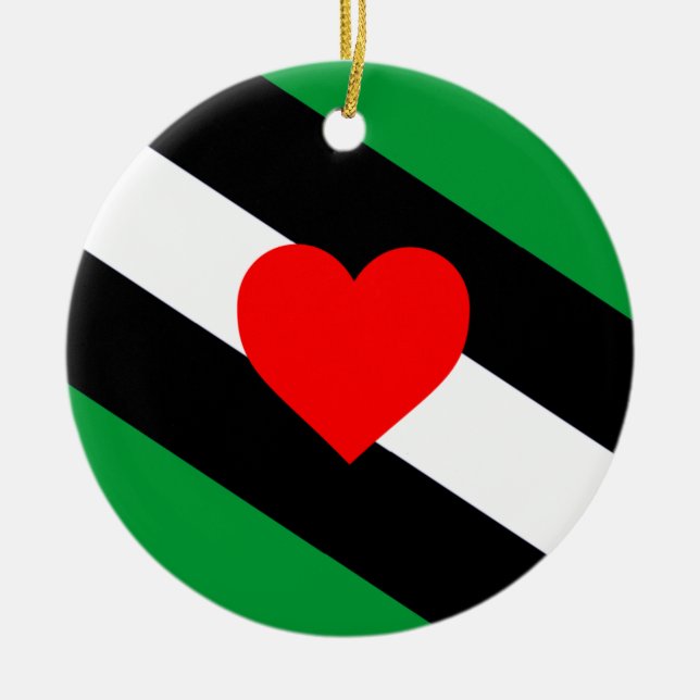 Läder Boi Pride Flagga Julgransprydnad Keramik (Framsidan)