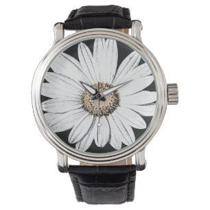 Läder för daisyMae vintage fäster svart Armbandsur