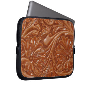 läder för westernt land för southwestmönster laptop sleeve