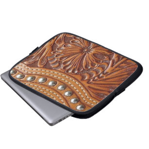 läder för westernt land för vintage dubbat mön laptop sleeve